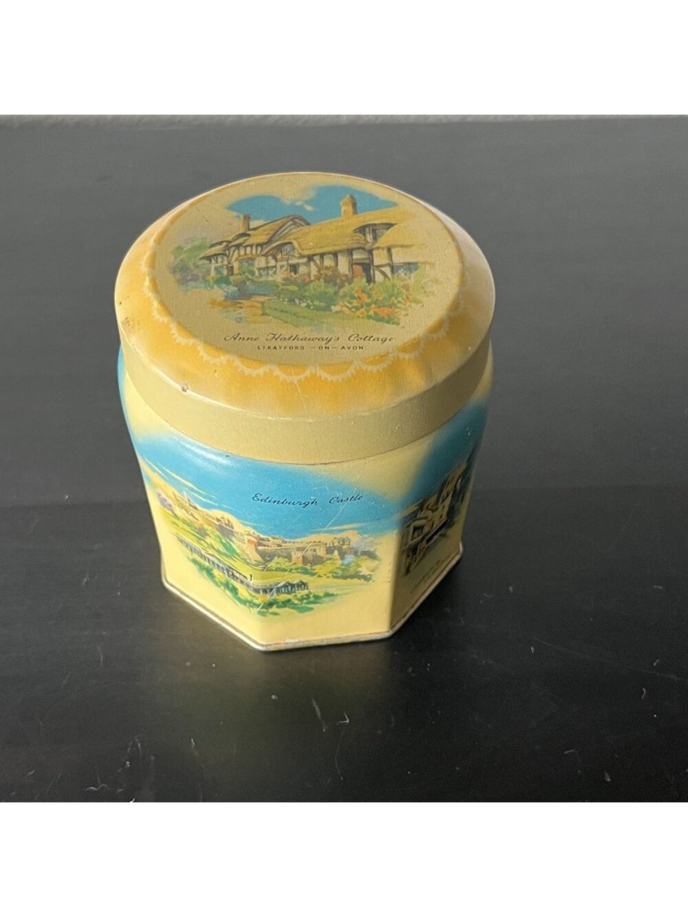 Vintage Metal Thorne's Toffee Tin // Scenes of the UK // Made in England